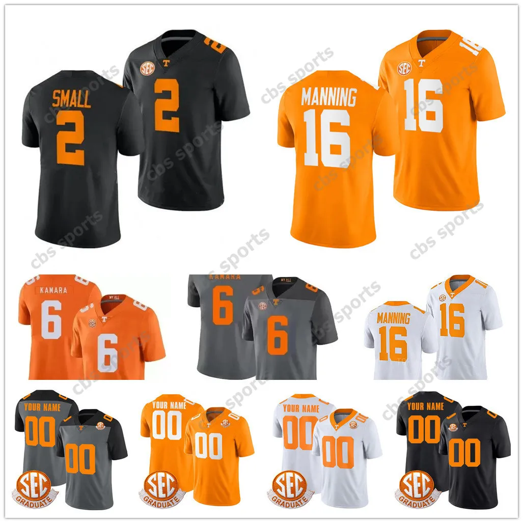 Peyton Manning Tennessee Volunteers Jersey Wallen Hendon Joshua Dobbs Kamara Joe Milton III Jauan Jennings Jones Jr. Jabari Small Jackson College Football Maglie