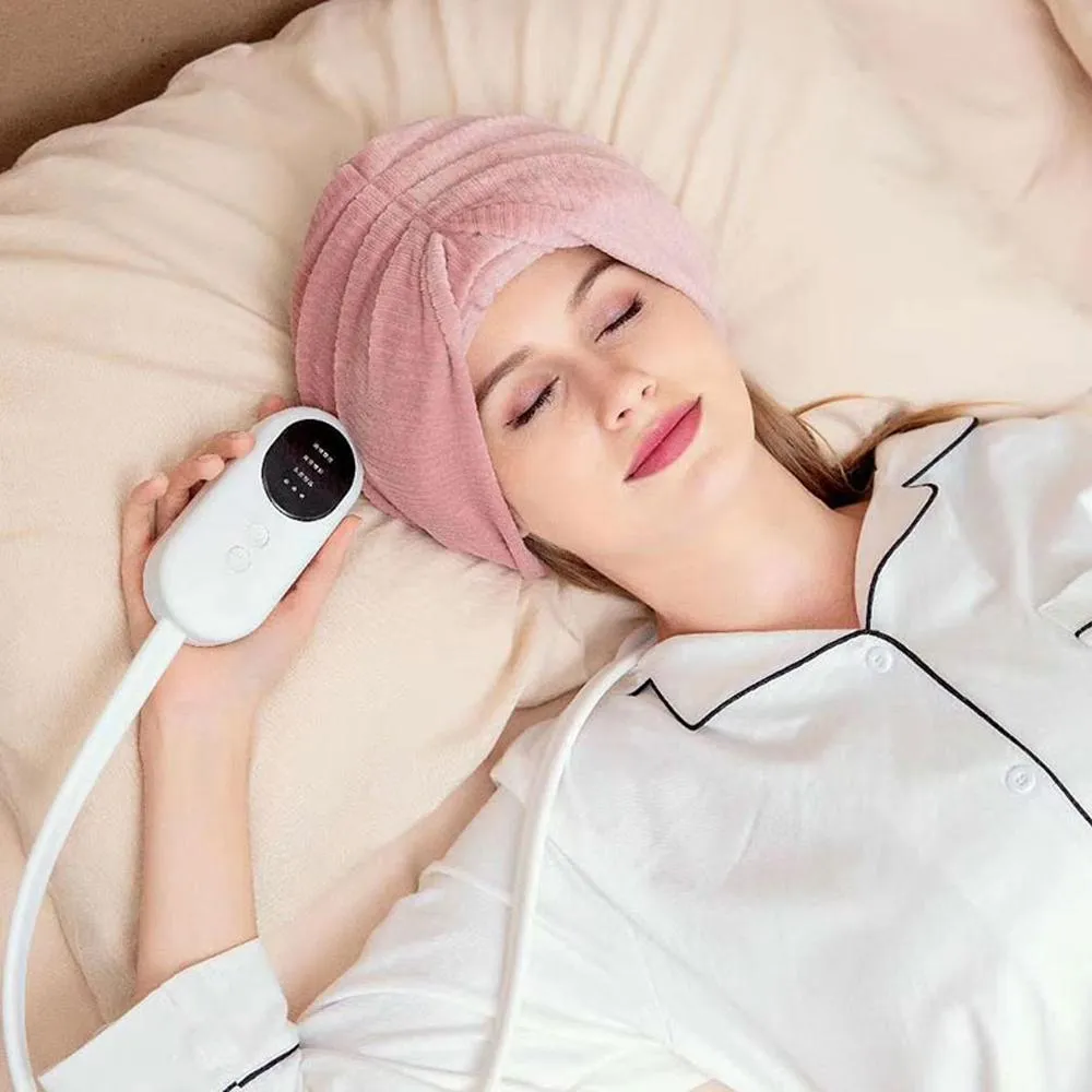 Avkoppling Ny elektrisk uppvärmd vibrationshuvud Massager luftkomprimering Knådhuvuden massager för huvudvärk stressavlastning och djup sömn