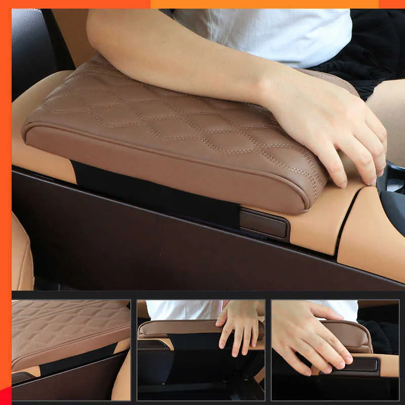 New Universal Wave Embroidered PU Leather Car Armrest Mat Center ...