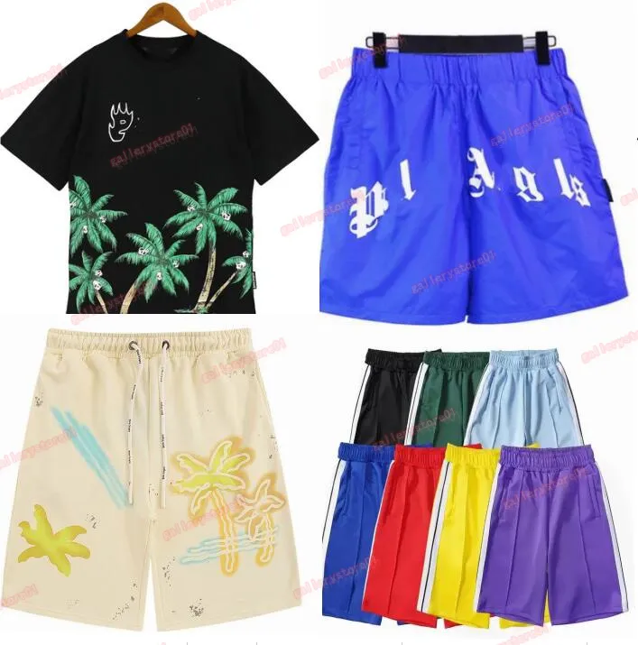 Designer Palms Palmangel Hommes Shorts Hommes Femmes Pantalon court Lettre Impression Bande Sangle Casual Cinq Points Angle Vêtements Été Plage Vêtements Rose Orange Bleu