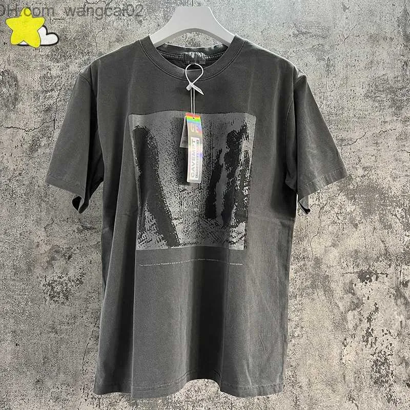 Herenontwerper T-shirt Vintage gewassen batik houtskool grijs voorgestelde t-shirt mannen dames hiphop y2k klassiek rood borduurwerk cav empt c.e tee top casual 279