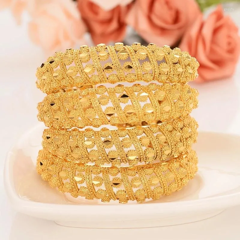 Brazalete Dubai chapado en oro brazaletes mujeres hombres novia boda pulsera África etíope árabe joyería encanto regalos lindos