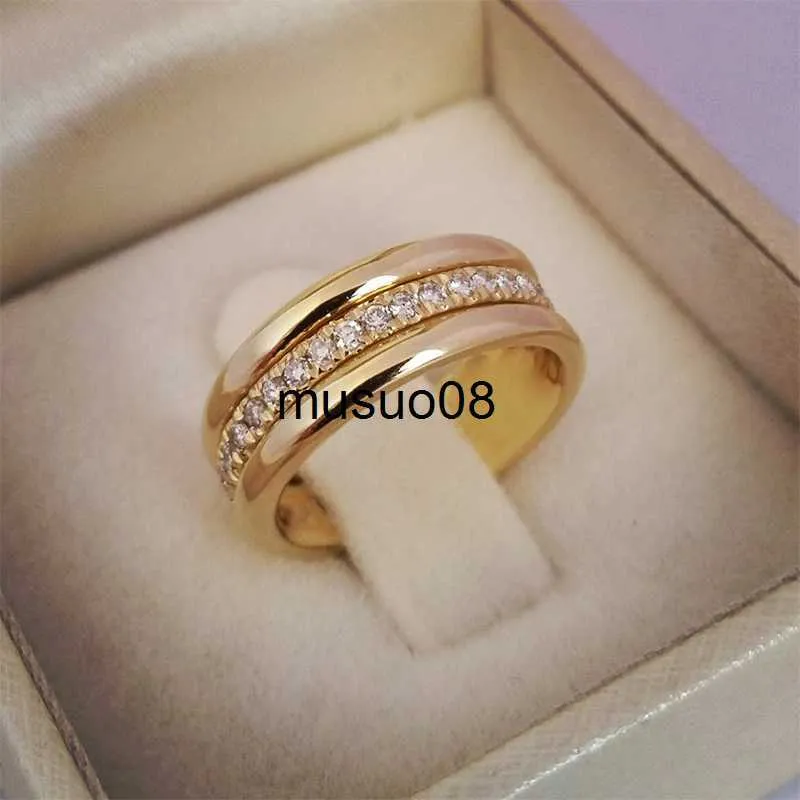 Band Rings Huitan 2020 Ny modebröllopsring för kvinnor Micro Paled Cubiz Zircon Finger Rings Female Engagement Smycken Tillbehör J230602