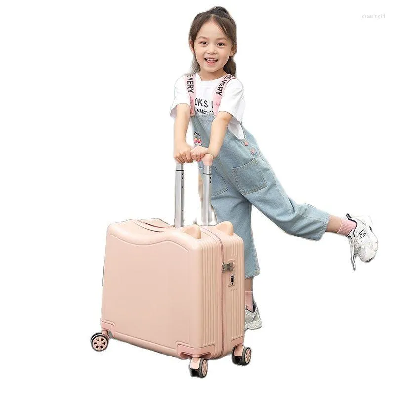 DHgate Kids Luggage Lovely Travel Suitcase on Spinner Wheels Sit and Ride Childrens Bag with Password Carry Trolley Bags Luggage Accessories