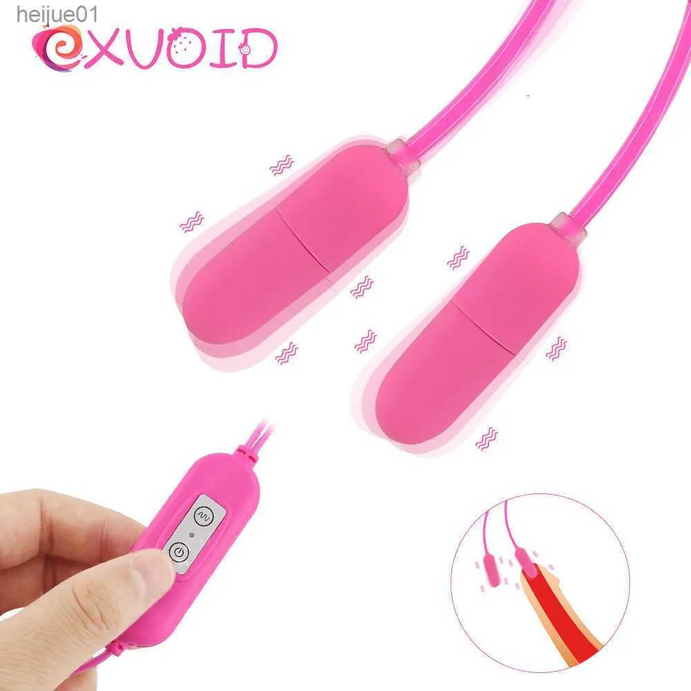 Exvoid Mini Bullet G-Spot Massager Double Egg Vibrator USB Penis Plug Vuxen Products Urethral Dilator Sex Toys For Men L230518