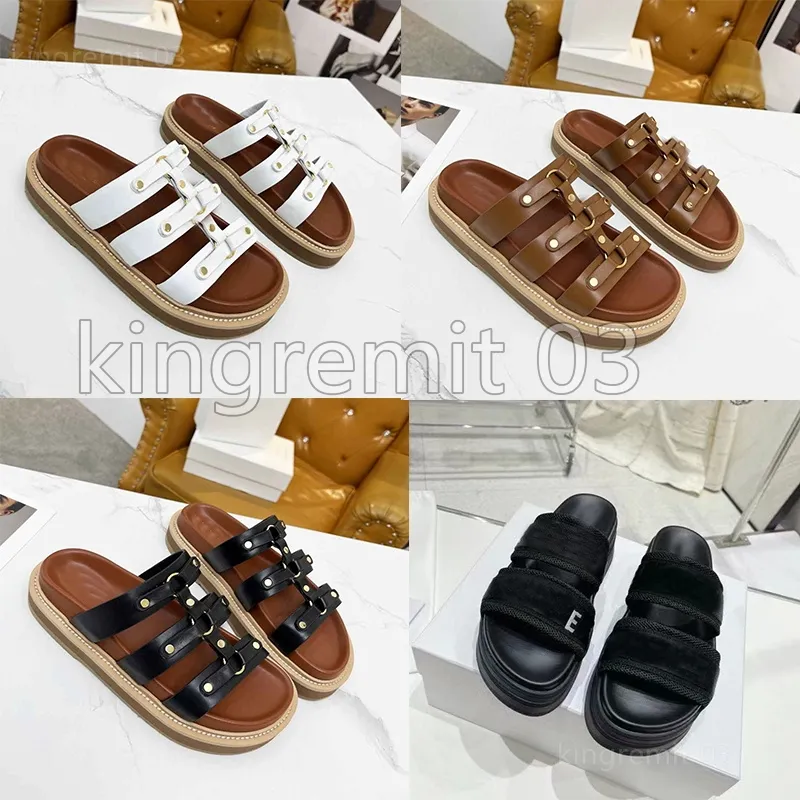 Designer sandaler kvinnor tippi grönsak garvad ko läder sandal platt skor sommardekoration utomhus klassisk avslappnad glid öppen tå vävda övre skor storlek 35-40