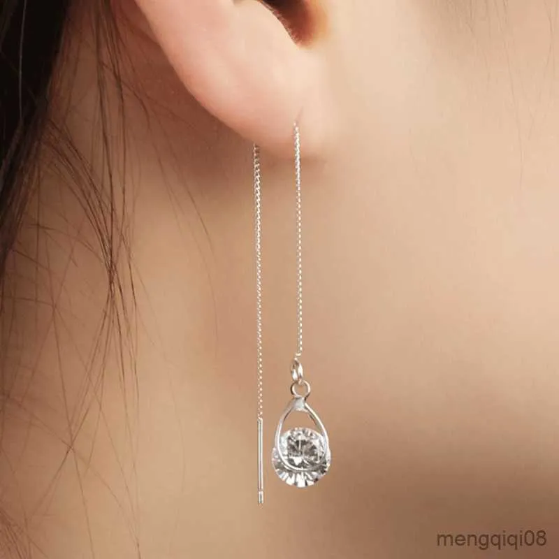 Stud Nieuwe Mode Kristallen Sieraden Lange Drop Strass Kwastje Dangle Oorbellen Voor Vrouwen Bruiloft Earing