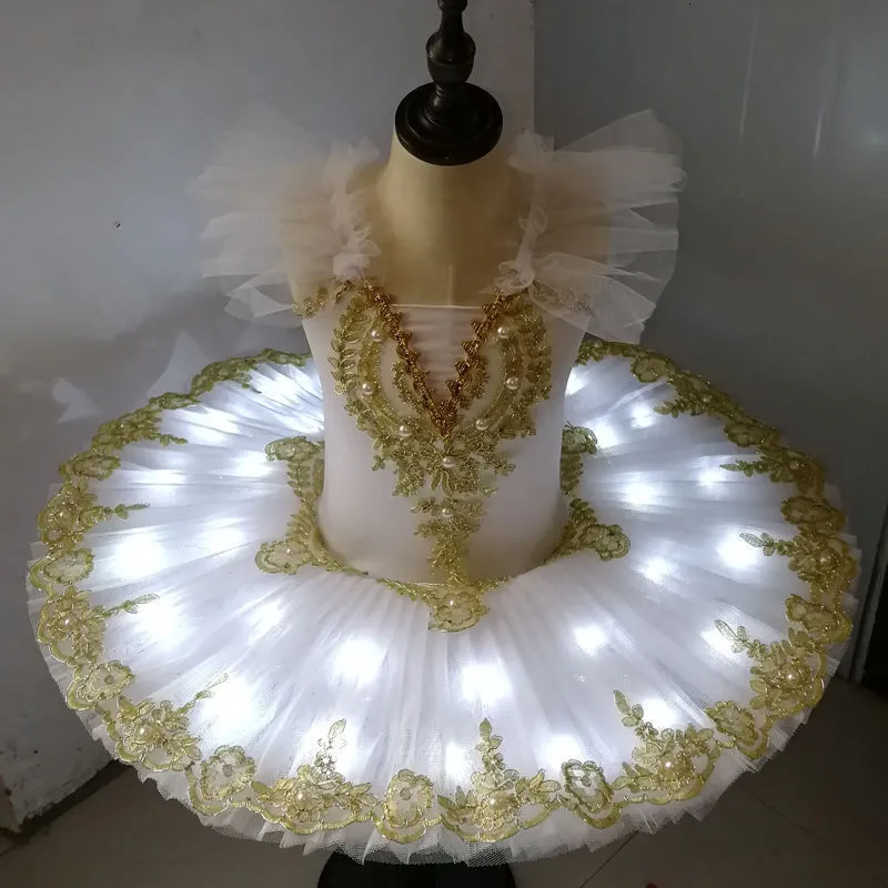 Dancewear Tutu Ballet Led Lantern Swan Lake Ballet Acteur Pancake Tutu Filles Adultes Vêtements de Ballet pour Enfants Vêtements de Danse pour Enfants Tutu Led 230601