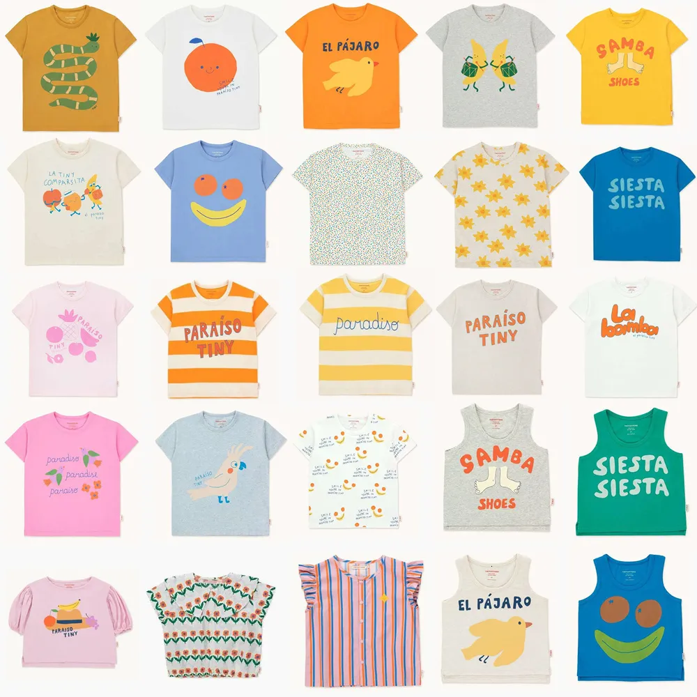 TCC SUMMER KIDS Tシャツブランドブランド漫画プリントベビーガールボーティーシャツ半袖コットンチルドレンTシャツトップ衣類230601