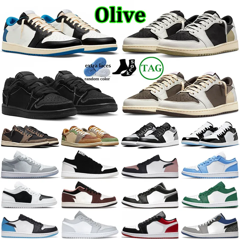 Jumpman 1 Shoes Man Woman One First Low Low High Groend Mocha Basketball Sneakers Og Black Phantom الفصل التالي 1S Sail Lost and Olive Sport Trainers Shadow Wolf UNC