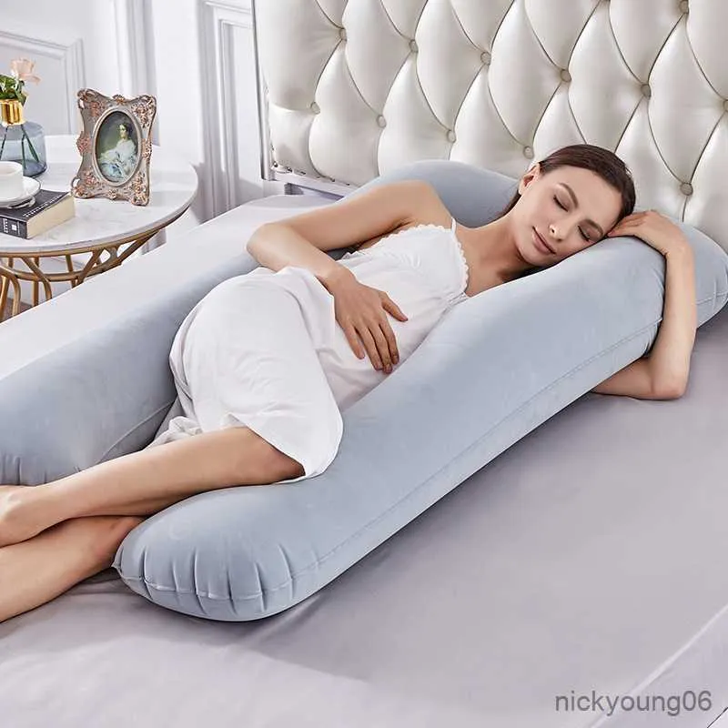 Almohadas de maternidad Almohada inflable para embarazadas Cintura c moda en forma de U para mujeres Coj n para dormir Cuerpo suave