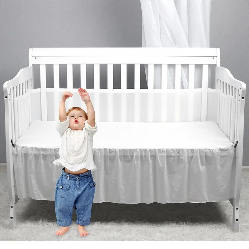 Breathable Baby Crib Rail Bumper - Air Mesh Fabric, Soft & Safe, 2 ...