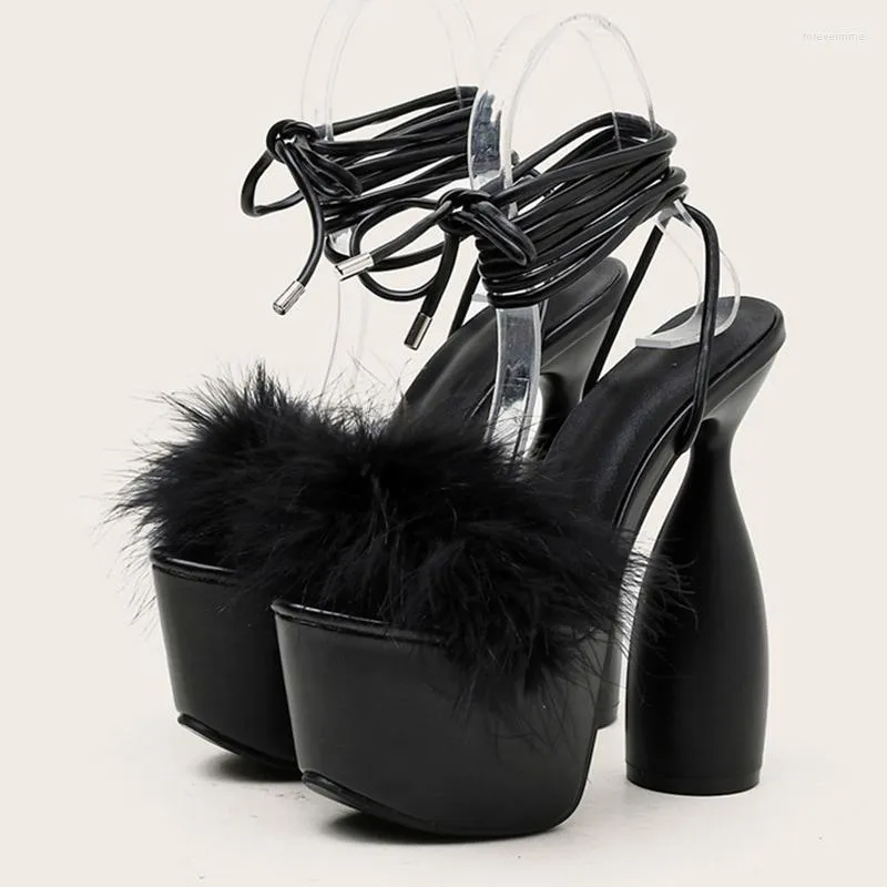 2023 Runway Show Luxury Designer Mesh Sandal Boots Black and White BowKnot Block  Heels Sandals Plus Size Real Leather Shoes