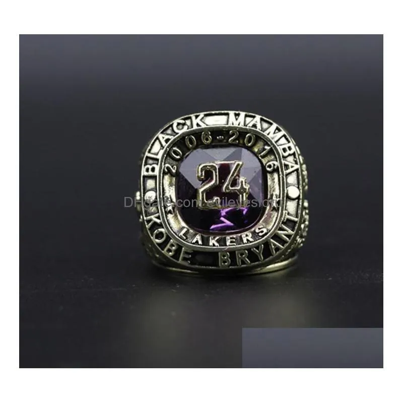 2pcs 8 24 bryant basketball team champions championship ring with wooden box sport souvenir men fan gift 2023 wholesale