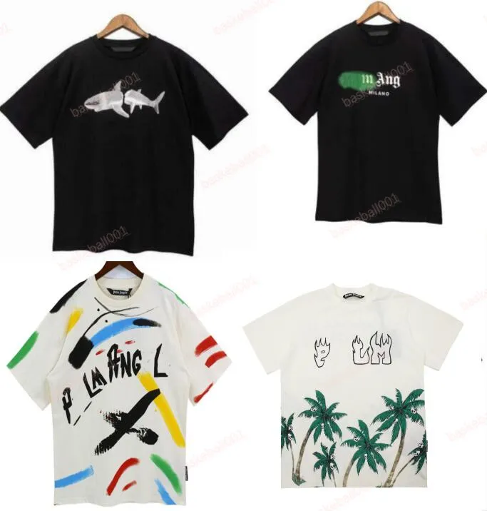 T-shirt da uomo Graffiti Palms Palmangel City Designer Limited Inkjet Letter Printing T-shirt da donna casual a maniche corte per barche a vela UMQ0