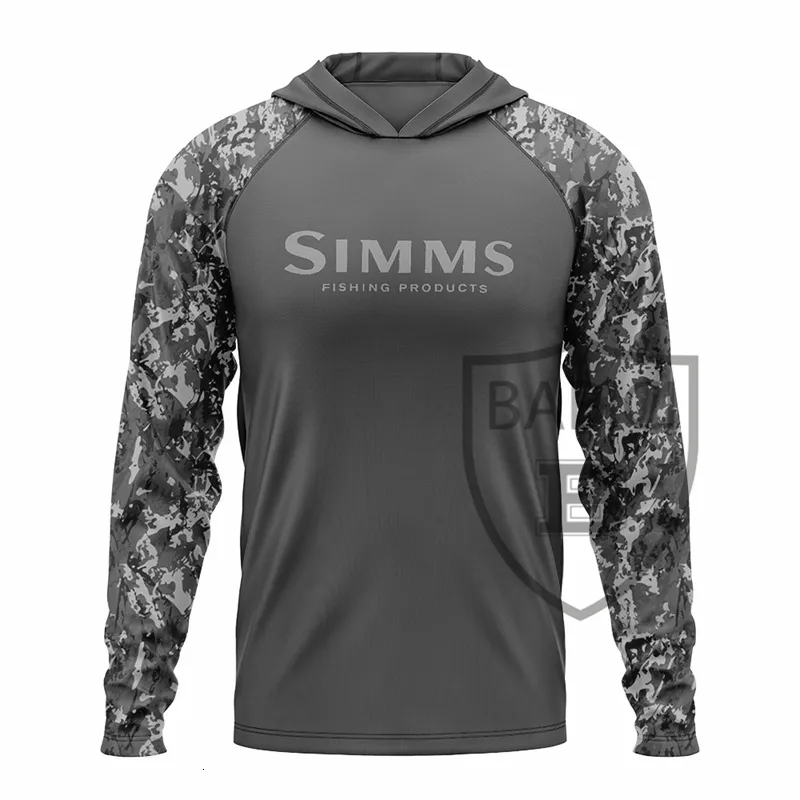 SIMMS Mens Long Sleeve Hooded Fishing Team Spirit T Shirt UPF 50 Quick Dry Breathable Hood Anti UV Ideal For Outdoors And Fishing 230601 From Dao01 Vendor 16.41 DHgate.Com