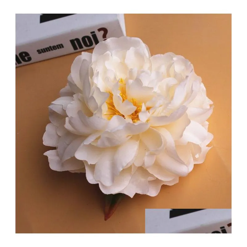 Couronnes De Fleurs Décoratives 10 Pcs / Lot Artificielle Pivoine Tête De Fleur Fête De Noël Décoration Diy Soie Mur Fond Déco Dhzog