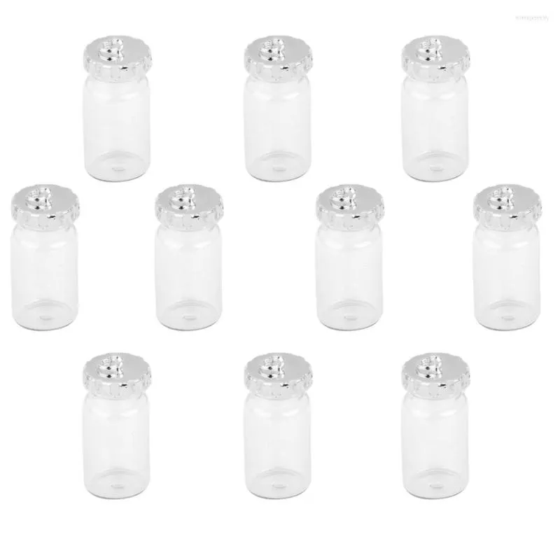 Pendant Necklaces 10Pcs Mini Glass Bottles With Caps Tiny Wishing Message Jars Charms For DIY Necklace