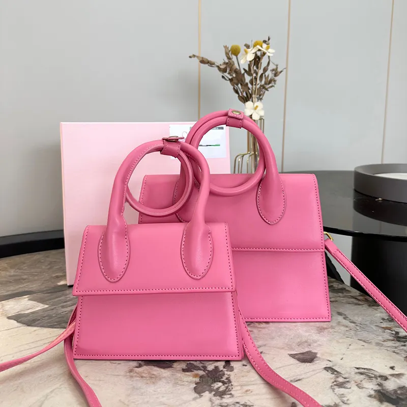 Classic Mini Handbag With Round Handle, Pink Crossbody Bag, Flap