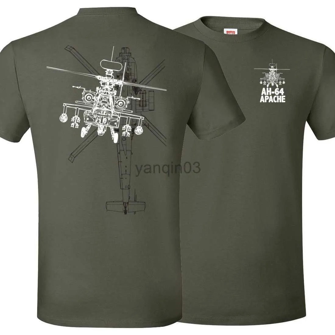 Camisetas de hombre Creative Design AH-64 Apache Helicopter Gunships T-Shirt. Camiseta de verano de algodón de manga corta con cuello redondo para hombre nueva S-3XL J230602