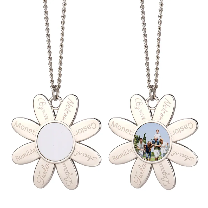 DIY Sublimation Blanc Collier Fleur Transfert De Chaleur Saint Valentin Collier Cadeau Créatif