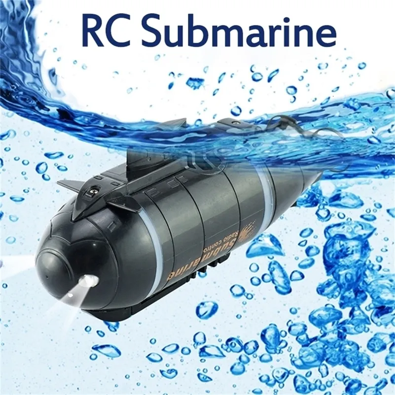 Electric/RC Boats 6-Channel RC Submarine Model Mini Speed Boat Simulation Underwater Remote Control Aircraft Toy Gift Waterproof R/C Shark 230601