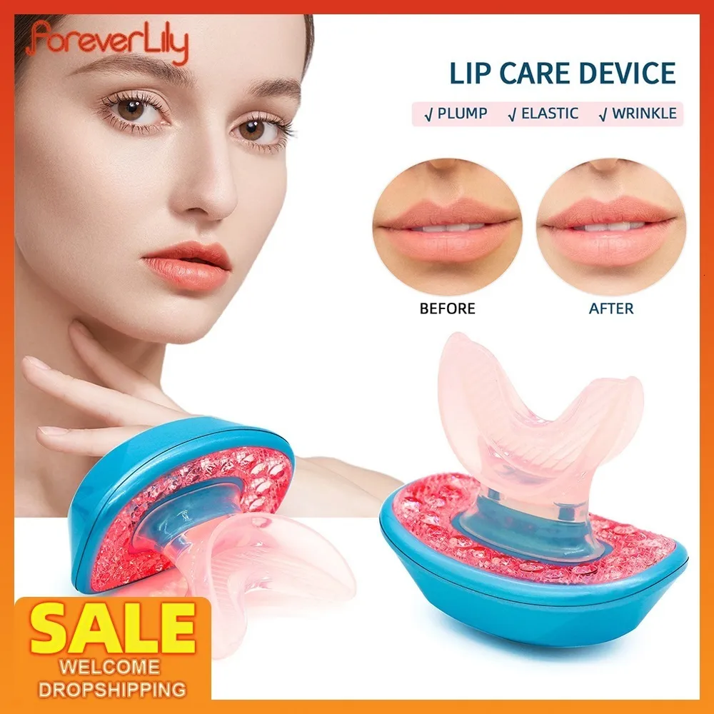 Masajeador facial Lip Plumper Device Recargable Terapia de luz LED Lips Enhancer Restaurar Elástico Anti edad Cuidado de silicona Herramientas de belleza 230607