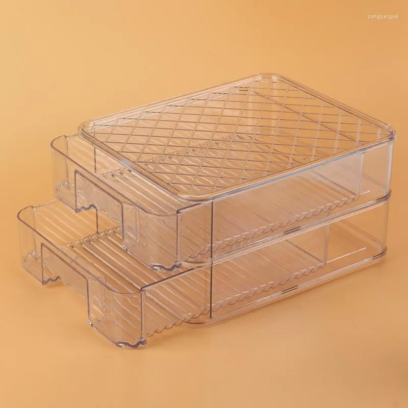 Storage Bottles Refrigerator Box Crisper Kitchen Transparent Food Magic Table Superimpose Compartment Drawer