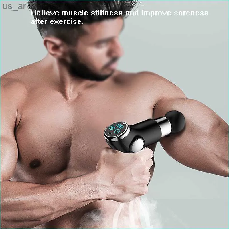 Masaje arma profunda masajeador muscular portátil fascia muscular de pistola Relajación meridiana para alivio del dolor 32 velocidades LCD Touch Display L230523