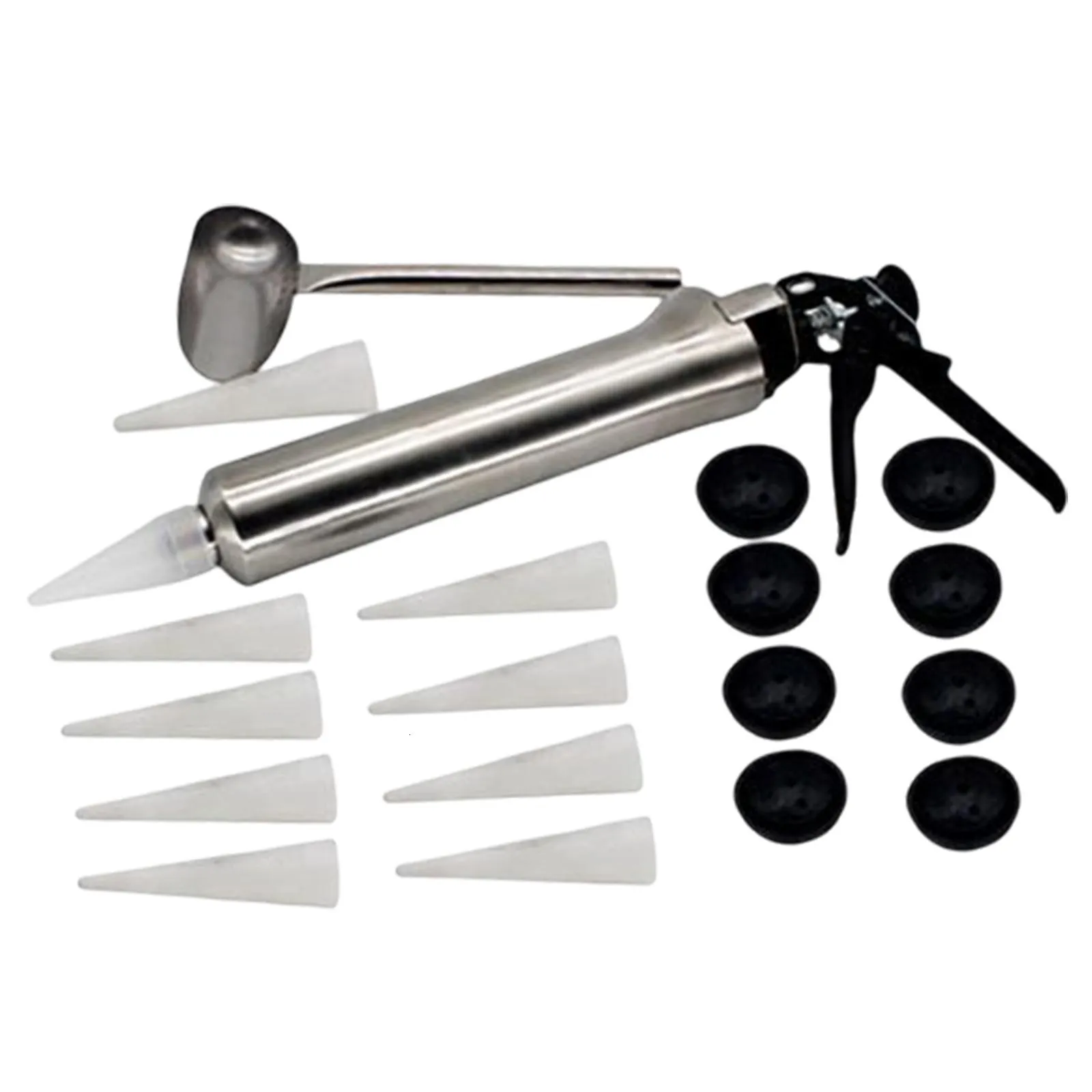 Stainless Steel Bunnings Sausage Caulking Gun With 10 Nozzles And Syringe Joint For Fill