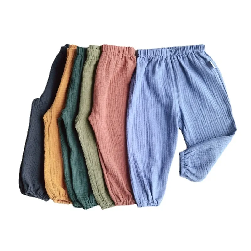 Pantaloncini Pantaloni estivi per bambini Pantaloni larghi traspiranti stile coreano tinta unita per ragazzi Harem Girls Simple Kids Wide 230601