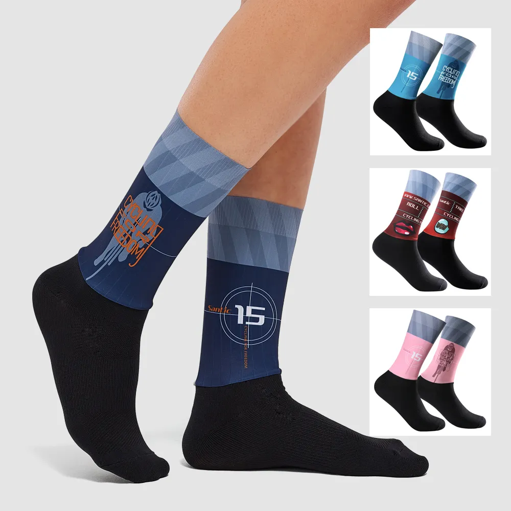 Sports Socks Santic Cycling Socks Spring Professional Cycling Socks Sports Running Breathable Socks 230601