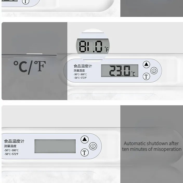 Thermomètres de Cuisine Alimentaire Huile Chaude Cuisson et Biberons Thermomètre à Sonde Pliable