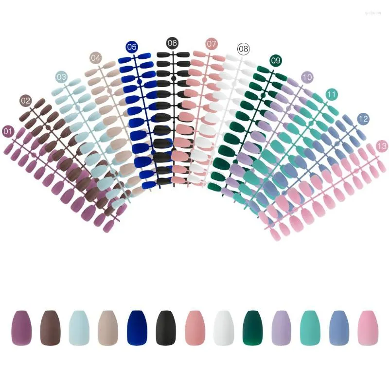 Faux ongles 1 pièces couverture complète faux ensemble presse sur court givré mat pur ballerine cercueil Naill conseils pour l'art acrylique