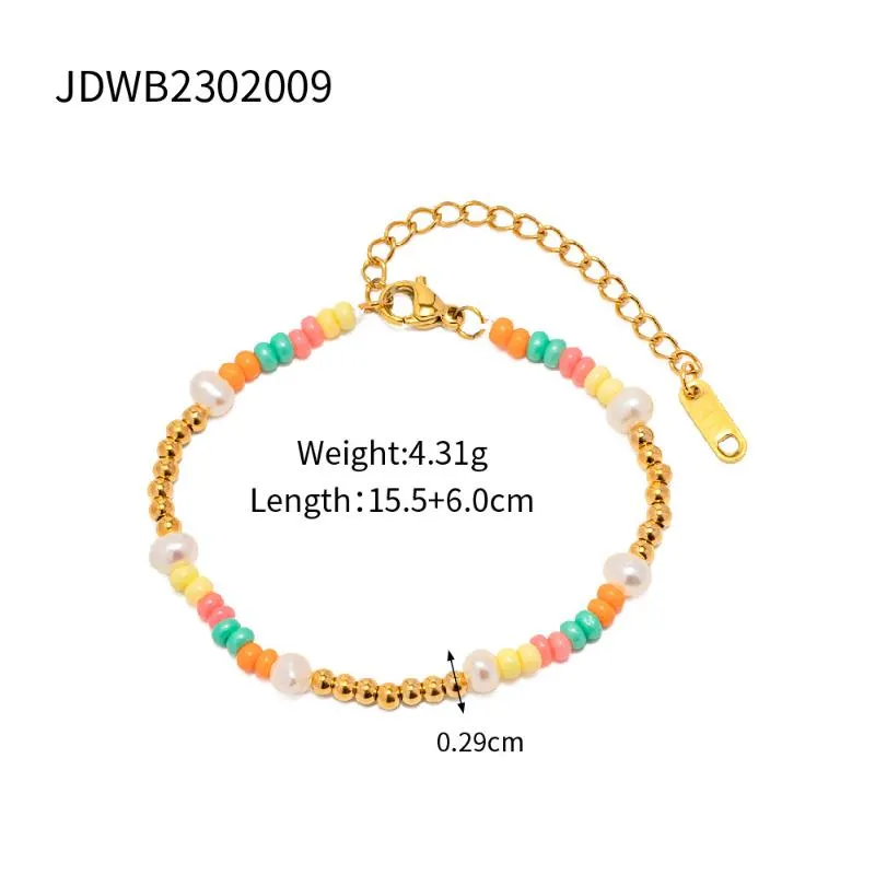 Cadenas Bohemias de Cuentas, Collares, Pulseras para Mujer, Cuentas de Colores, Cadena Dorada, Joyería de Moda con Concha y Perla que No se Desvanece, Boho_voghion.com
