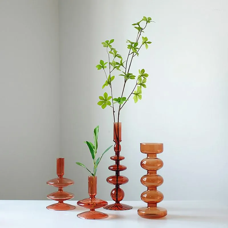 Kandelaars Tweeërlei gebruik Glazen bloemenvaas Kandelaarhouder Modern interieur Decoratieve vazen voor tafel Woonkamer Keuken Centerpieces