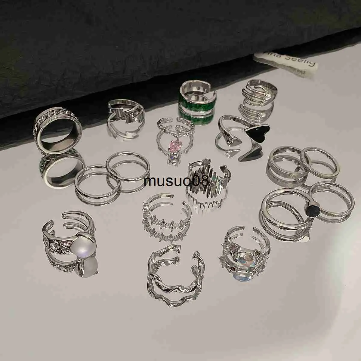 Oval Cut Natural Black Rutilated Quartz Crystal Engagement Rings Set V –  FGEM RING