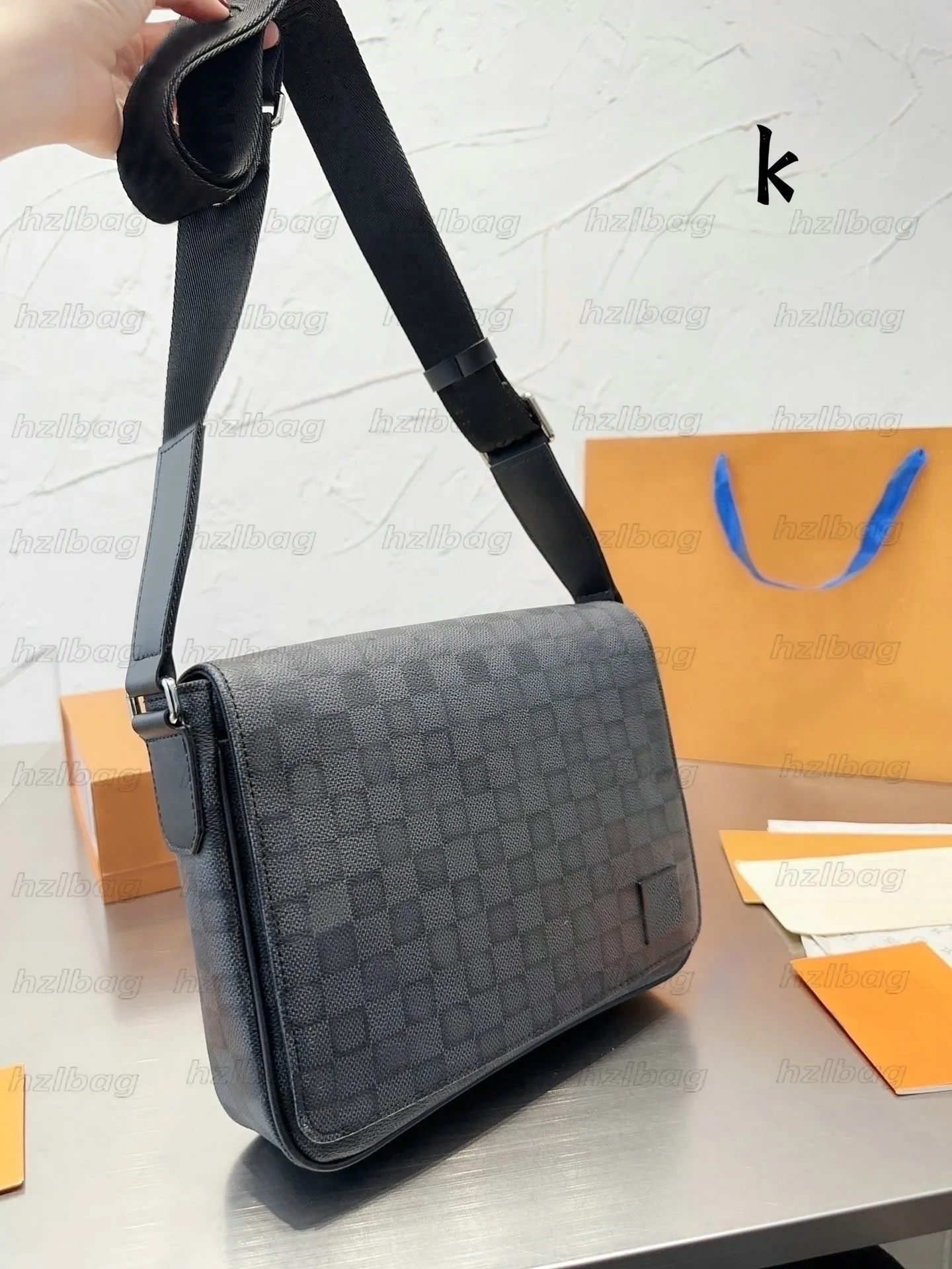 Dystrykt PM Designer Torby Messenger Damier Ebene Monogramy Flamit Grey Brown Business CELEKA KORZYSKA CANVAS TORBA RAMPER TURSE Crossbody