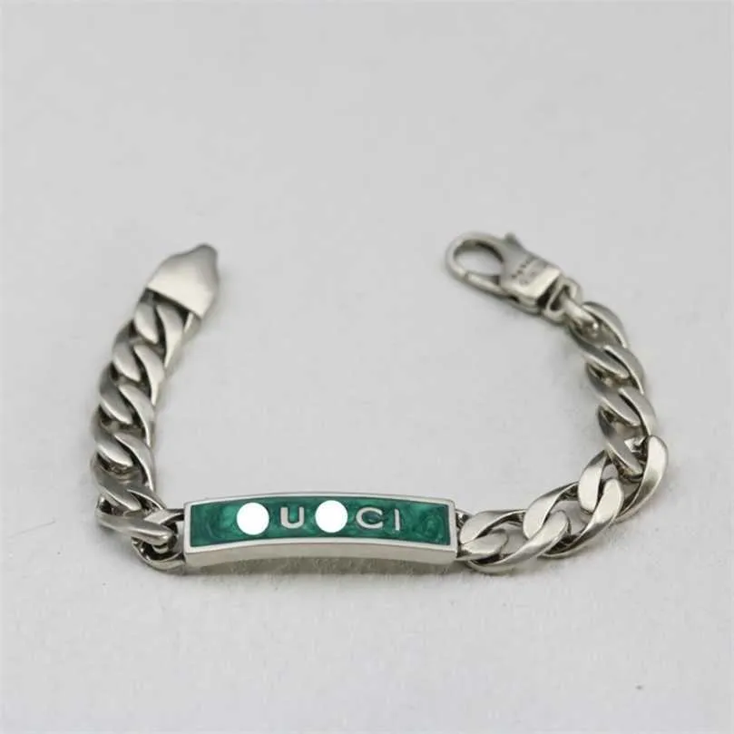 -50% sur bijoux créateur bracelet collier bague tendance année émail vert brossé amoureux Bracelet