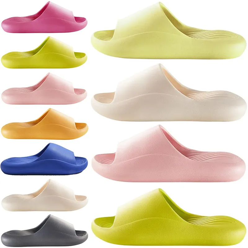 Yeşil Sarı Erkekler İçin Tasarımcı Sandal Terlik Kaydırıcıları Kadınlar Sandalet Slayt Koşucuları Pantoufle Katırlar Erkek Kadın Slaytlar Dişleri Trainers Flip Flops Sandles Color16