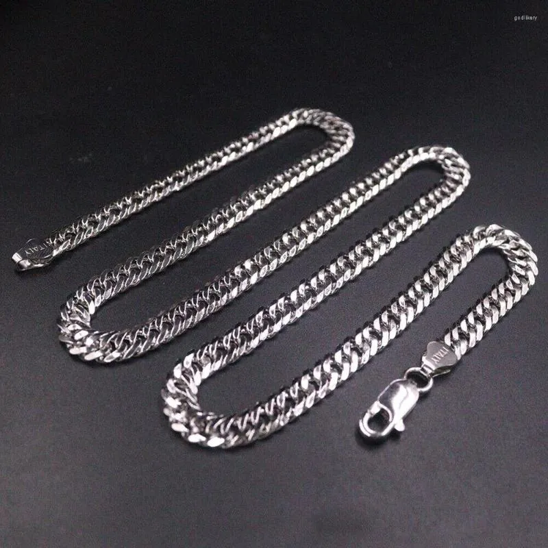 Kedjor Solid 925 Sterling Silver Necklace 6mm Curb/Cuban Link Chain Lobster Clasp 19.7 "