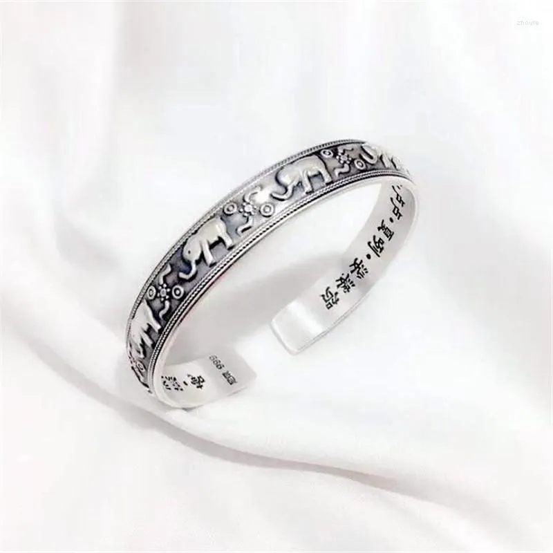 Bangle Creative Cute Animal Retro Thai Silver Armband Plated Jewelry Personality Elephant Domineering Bangles SL079