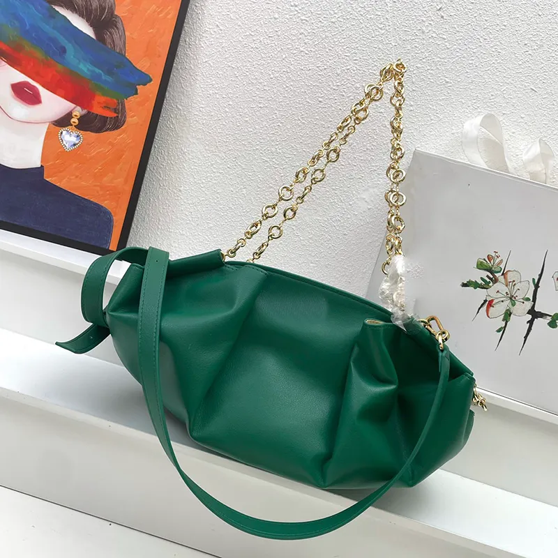 Chain Bag Women Medium Cloud Bag Ship Type Crossbody Underarm Bag Shoulder Handbags Designer Hobo Bags Luxury Pleated Napa Cow Leather Hobos Detachable Long Strap