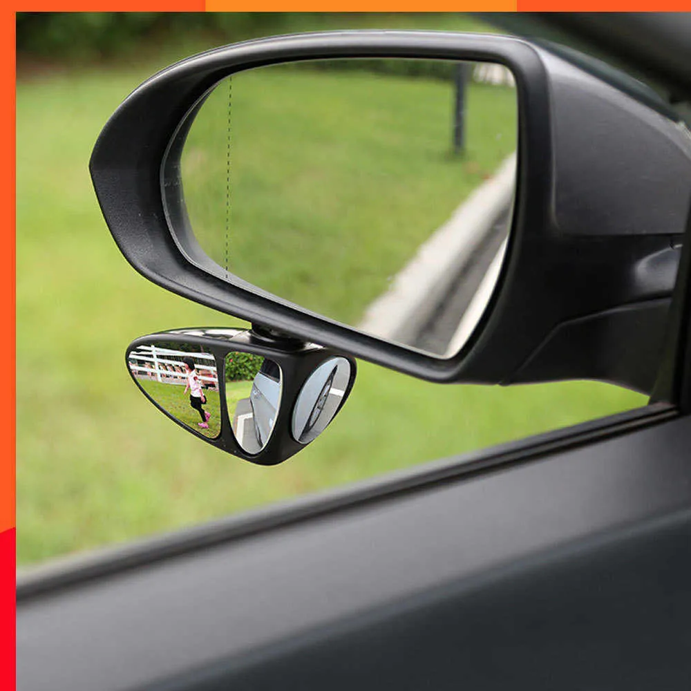 New Blind Spot Convex Mirror 3 In 1 360 Degree Rotation Three Sided Blind Spot Mirror Reversing Car Right / Left Universal Mirror