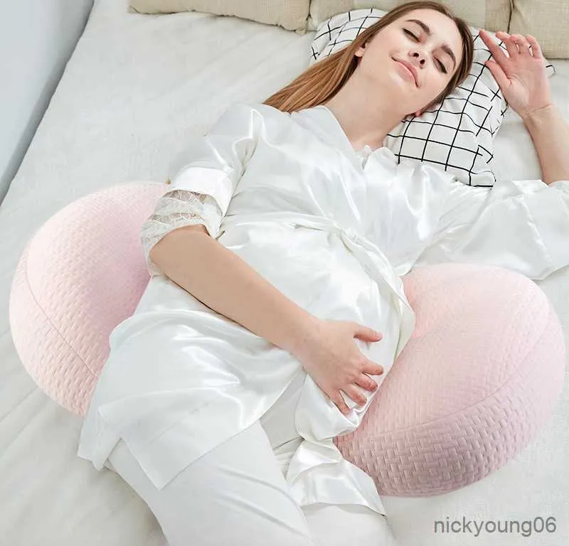 Travesseiro de maternidade Travesseiro para mulheres grávidas Proteção de cintura Lateral para dormir Suporte abdominal multifuncional em forma de U