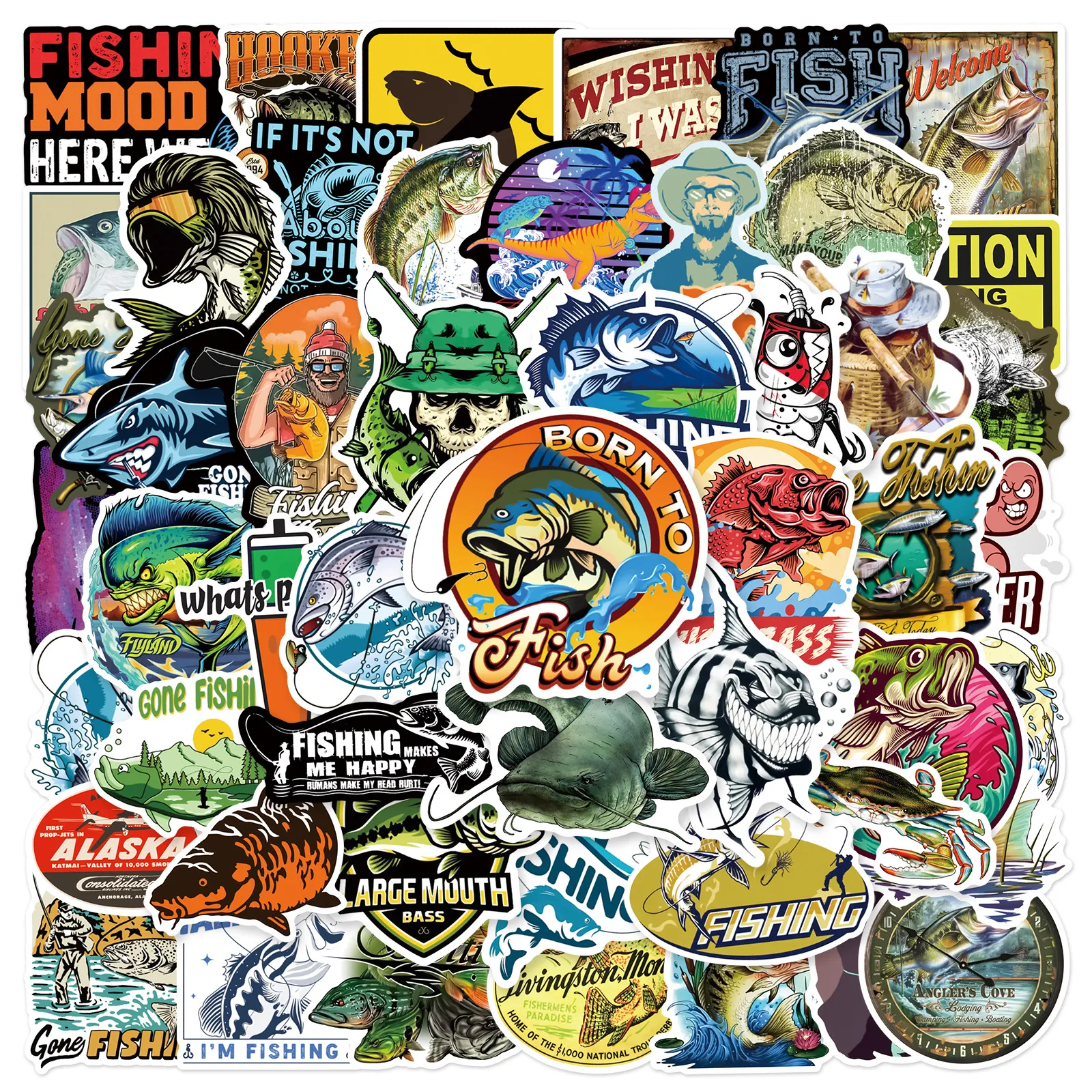 50 Waterproof Vinyl Fishing Stickers For Skateboards, Laptops, Bicycles,  Cool Motorcycle Helmets, Phones, And Cars From Whale2016, $2.05