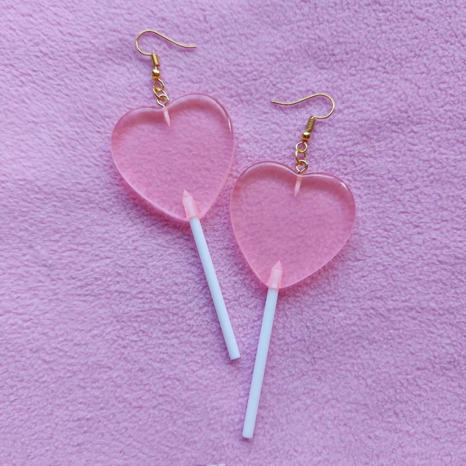 Kpop Egirl Sweet Multicolor Love Heart Lollipop Pendant Earrings For Baby Girl Women Jewelry 2022 Unikt godisörning Korean