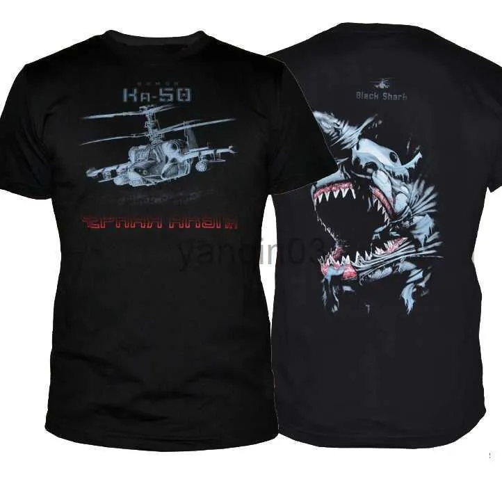 T-shirts pour hommes T-shirt pour hélicoptère d'attaque noir Kamov Gunship KA-50. T-shirt d'été en coton à manches courtes pour hommes Nouveau S-3XL J230602