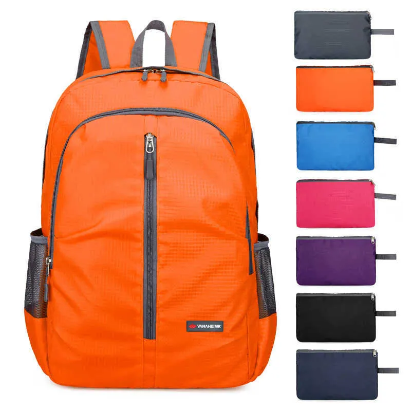 Summer New Backpack Outdoor Leisure Sports Backpack Portable Large Capacity Folding Bag