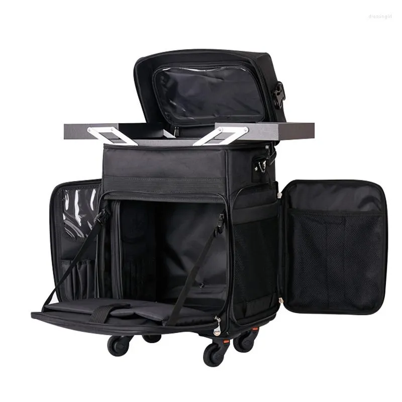 Suitcases Professional And Easy Multi-Function Advanced Luggage Trolley Embroidery Oxford Cloth Korea Beauty Make Up Suitcase